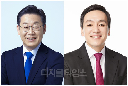 이재명(왼쪽) 더불어민주당 대표와 김민수 국민의힘 대변인. <디지털타임스 DB, 민주당 제공>